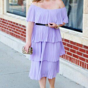 PremierAmour Women's Off Shoulder Ruffles lilac purple 14  Summer Wedding Guest